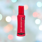 A bottle labeled "Encounter 'Lasting' Silicone Lubricant" in red showcases its vegan and paraben-free formula along with a free enhancer promo. The product stands out against a blurred background with white and pink bokeh lights.